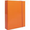 Pryma Cartella D3 con Elastico Piatto 25x35 cm - Organizzatore Documenti, Design Resistente, Colori Moderni (Arancione)