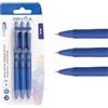 Pryma Penna Oil Gel Plume 2.0 - Set 3 Penne a Sfera 0.7 mm Blu - Scrittura Fluida, Precisa e Scorrevole - Ideale per Scuola, Ufficio, Studio e Appunti