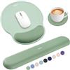 Sushret Tappetino Mouse e Poggiapolsi per Tastiera, Set Ergonomico 3-in-1 in Gel Memory Foam con Supporto per Braccio, Accessori da Scrivania per Computer, Gaming e Ufficio