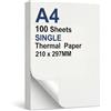 XhjzgcTech 100 Fogli Carta Termica A4 Tagliata, NON Piegata, Compatibile con la Maggior Parte delle Stampanti Termiche A4, Carta Asciugatura Rapida per Documenti, Siti Web, Foto (Fogli Singoli)