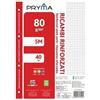 Pryma Ricambi Rinforzati FSC A4 - Confezione 5 Blocchi da 40 Fogli 80 g - Carta per Quaderni ad Anelli, Foratura Universale (Quadretti 5m)