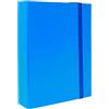 Pryma Cartella D3 con Elastico Piatto 25x35 cm - Organizzatore Documenti, Design Resistente, Colori Moderni (Azzurro)
