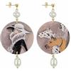 IN Lebole Collezione The Circle DOR120 Anni Venti Orecchini da Donna in Ottone Pietra Perla