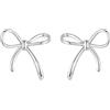 Qings Gioielli Fiocco Regali per Donne Orecchini Fiocco Nodo Natalizi Piccoli in Argento 925 Gioielli Natalizi Regali per Donne e Ragazze
