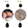 IN Lebole Collezione The Circle DOR106 Verona Orecchini da Donna in Ottone Pietra Nero