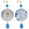 IN Lebole Collezione The Circle DPOR04 Regina di Ghiaccio Orecchini da Donna in Ottone Pietra Azzurra