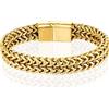 LGT JWLS Bracciale da uomo Doppia catena a maglia barbazzale in acciaio inossidabile, oro - 21 cm
