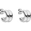 Purelei Flow Orecchini a cerchio - Orecchini in acciaio inox con forma fluida - impermeabili e moderni - disponibili in oro, argento, oro rosa o bicolore, normale, Acciaio inossidabile, abalone