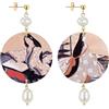 IN Lebole Collezione The Circle DOR01 Lady Murasaky Orecchini da Donna in Ottone Pietra Perla…