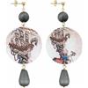 IN Lebole Collezione The Circle DOR122 Maria Antonietta Orecchini da Donna in Ottone Pietra Grigia
