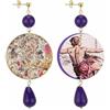 IN LEBOLE Collezione The Circle DOR165 Vergine Orecchini da Donna in Ottone Pietra Viola…