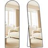 SONGMICS Specchio a Figura Intera, 150 x 40 cm, Specchio da Terra ad Arco con Supporto, Cornice in Lega di Alluminio, Vetro Temperato, Camera da Letto Soggiorno, Nero Inchiostro LFM055BD01