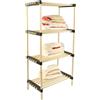 BAKAJI Scaffale Modulare Slim Scaffalatura Portaoggetti Mobiletto Multiuso con Mensole in Legno Naturale 4 Ripiani Arredamento Da Bagno Ingresso Casa Dimensione 48 x 28 x 93 cm