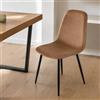 Dmora - Sedia Pismo, Poltrona Rivestita in Velluto, Sedia da Pranzo Imbottita, Seduta per riunioni, 45x56h87 cm, Beige