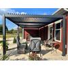 PURPLE LEAF Pergola Bioclimatica 3,5 x 8,5 m in alluminio, Pergola giardino esterno impermeabile con lame orientabili, durevole e senza manutenzione, gazebo da giardino per terrazza e carrello, grigio