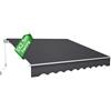 LZQ Tenda da sole in alluminio, 3 x 2,5 m, per balcone, protezione solare, a cassetta, con braccio articolato, colore grigio scuro