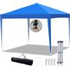 Hebitod Gazebo pieghevole, 3 x 3 m, impermeabile, stabile, gazebo con chiusura centralizzata, regolabile in altezza, tenda da giardino, protezione UV, campeggio, colore blu