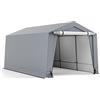 GYMAX Tenda Garage Impermeabile, Tenda Auto con Struttura in Acciaio Zincato Antiruggine, Riparo Garage con Porte Staccabili con Chiusure Lampo, per Auto, Camper