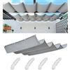 Woace Vela Ombreggiante a Onda Retrattile Tenda da Sole per Esterno Vele Ombreggianti Impermeabile Telo Parasole con Fune Occhiellato Protezione UV Tenda Vela per Giardino Terrazza 5x3M Grigio chiaro