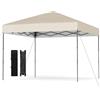 COSTWAY Gazebo Pieghevole Pop-up, Gazebo Esterno Impermeabile con Altezze Regolabili, Borsa Portatile, 8 Picchetti e 4 Corde Antivento, per Feste, Barbecue, Giardino e Spiaggia (Beige, 2,95 x 2,95 m)