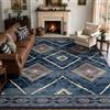 DEFYNEE Tappeto Soggiorno 180 x 270 cm, Tappeto Antiscivolo a Pelo Corto, Idrorepellente, Lavabile in Lavatrice, per Corridoio, Soggiorno e Camera da Letto, Blu Scuro