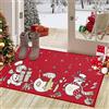 LuxFocus Zerbino natalizio con pupazzo di neve e fiocco di neve, per interni ed esterni, tappetino di benvenuto per la decorazione della casa, retro antiscivolo, zerbino per ingresso, 50 x 80 cm