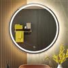 KWW 80 cm LED Rotondo Specchio Vanity Bagno, Temperatura di Colore Regolabile, Luci Dimmerabili Anti-Nebbia, Facile da Installare, Specchio Montato a Parete con Smart Touch Button