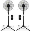 Taylor Swoden Ventilatore a Piantana Potente, Telecomando, 7 Pale Silenzioso Potente, Timer 9H, 3 Velocità & 3 Modalità (Normale/Naturale/Sleep), Oscillazione 80°, Altezza Regolabile, 50W, Nero *2
