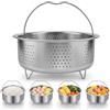 Eulihent 20cm Cestello Cottura a Vapore in Acciaio Inox 304, Cottura a Vapore con Manico per Pentole da Cucina, Pentole a Pressione, Cottura a Vapore di Verdure, Frutta, Uova