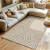 SIMPEX Tappeto Passatoia 80x150 cm Beige, Shaggy Pelo Lungo, Morbido, Design Scandinavo Boho, Tappeto Corridoio, Facile da Pulire, Retro in Juta