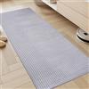 KMVIZI Tappeto Cucina Antiscivolo Lavabile, 45x120cm Tappeto Cucina in Ciniglia, Passatoia Assorbente in Gomma, Runner Facile da Pulire, per Sala da Bagno, Disimpegno, Lavanderia, Grigio chiaro