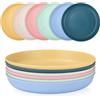 Zaxiva 6 Pezzi Piatti in Plastica da 22.5cm/9 inch, Infrangibili Piatti da Campeggio, Piatti Plastica Rigida Lavabili e Riutilizzabili per Insalata, Pasta, Casa, Microonde e Lavabili in Lavastoviglie