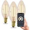 CALEX Lampadina LED Smart, E14, B35 Candela, Filamento Oro, luce calda, Dimmerabile, controllo app Wi-Fi & vocale, Confezione da 3