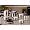 Generico Batteria Pentole 15 Pezzi Acciaio Inox Mepra Linea Stile - Design Elegante, Induzione
