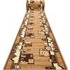 rugsx Passatoia BCF MORAD SZLACZEK per cucina, corridoio, soggiorno, robusto, moderno, oro vecchio 60x360 cm