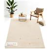 carpetfine Tappeto di lana Gabbeh Uni Beige 140x200 cm | Tappeto moderno per soggiorno e camera da letto