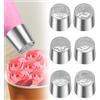 VAVPUP Set di 6 beccucci russi in acciaio inox per decorare torte professionali, decorazioni per fiori, erba e glassa, strumenti per glassare creme, crema al burro e biscotti (6 pezzi)