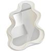 Ioensy Specchio Da Parete Decorativo Specchio Irregolare Da Appoggio Da Toeletta con Bordo Artistico per Uso Versatile Adatto per Decorazione Domestica E Sog, Bianco