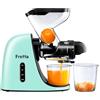 Fretta estrattore frutta e verdura, Ampio scivolo da 76 mm, Senza BPA, Estrattore di succo silenzioso con funzione inversa, Facile da pulire(Azzurro chiaro)