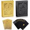 KADFEL 2 Paia Carte da Gioco in Plastica con Motivo Floreale, Oro e Nero, Impermeabili e Resistenti, per Poker, Bridge, Blackjack, Texas Hold'em, Regalo per Adulti