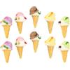 LALADEFIEE 10 Pezzi Coni Gelato Realistici in Resina per Decorazione Casa e Accessori per Foto, Modellini di Gelati Mini per Esposizione e Gioco Colore Casuale