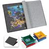 Becko US Tavola puzzle da 1500 pezzi con 6 vassoi e copertura, tappetino puzzle pieghevole con linee ausiliarie per risparmiare puzzle, leggero e portatile, per puzzle da 1500 1000 750 500 pezzi