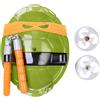 Udekit Supereroe Costume Cosplay per Bambini Michelangelo Arancione e Verde