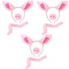 I LOVE FANCY DRESS LTD I LOVE FANCY DRESS Kit di accessori per costume da 3 maiali per adulti, fascia per capelli con orecchie rosa, naso finto maiale morbido e coda riccia, taglia unica, confezione da 3 pezzi