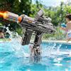 MOZC Pistola ad acqua elettrica per bambini, Uzi Pistola ad acqua automatica con effetti luminosi, portata di 6-8 m, lunga autonomia. Pistola ad Acqua per piscine, spiagge e Giardino(Uzi-Gris)