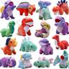 YeoNational&Toys Set di 16 peluche di dinosauri, portachiavi mini animali dinosauri (11 cm), set di giochi di dinosauri morbidi per favori di festa bambini, peluche per riempimento calze natalizie, macchina delle sorp