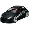 Generisch Welly modello auto compatibile con Peugeot 206 3 porte nero opaco Tuning ca 1/24 1:24 metallo modello auto Il cast nuovo in scatola