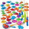 BLmukce Gioco di pesca magnetico giocattolo da pesca con pesci galleggianti, piscina spiaggia all'aperto, regalo di compleanno per bambini dai 3 agli 8 anni (45 pezzi)
