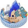 Genérico Montessori - Cesto dei tesori per neonati (4-18 mesi) - Giocattolo sensoriale fatto a mano con materiali naturali - Gioco educativo di stimolazione e sviluppo - Regalo per bambini originale - blu
