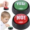 shaojian 2 buzzer di risposta per quiz, divertenti pulsanti parlanti portatili sì no pulsante con suono multiuso pulsante di risposta Game Show Buzzers per aula e gioco domestico